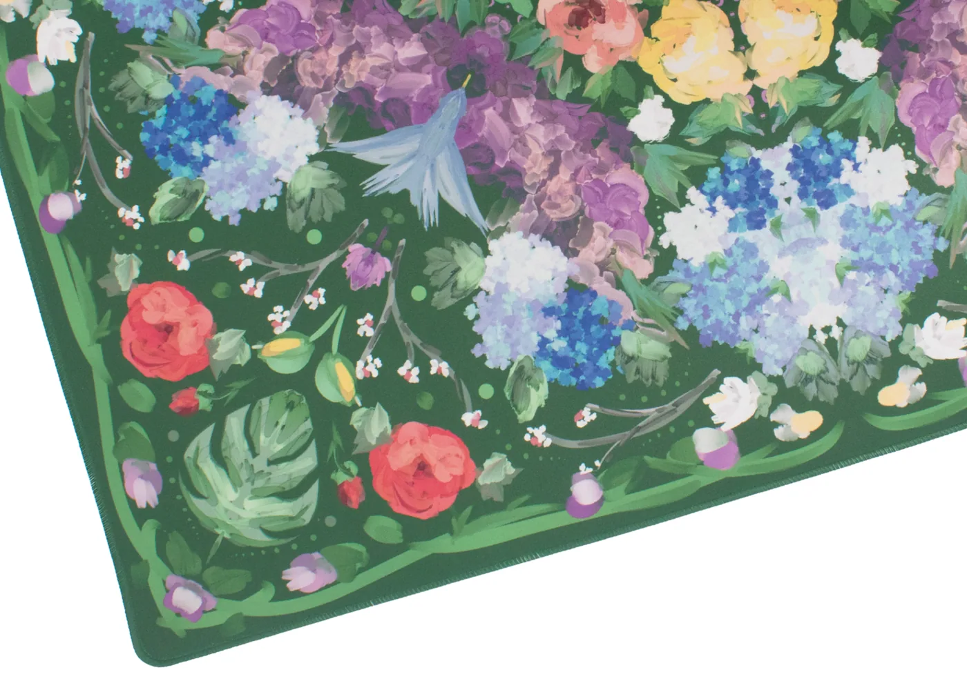 Deep Green Garden Party Mahjong Playing Mat