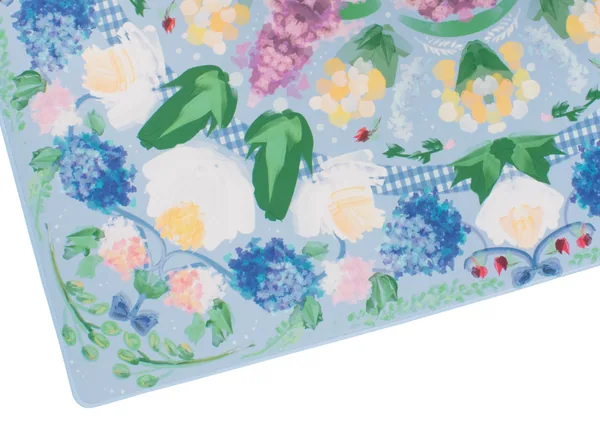 Powder Blue Garden Party Mahjong Playing Mat