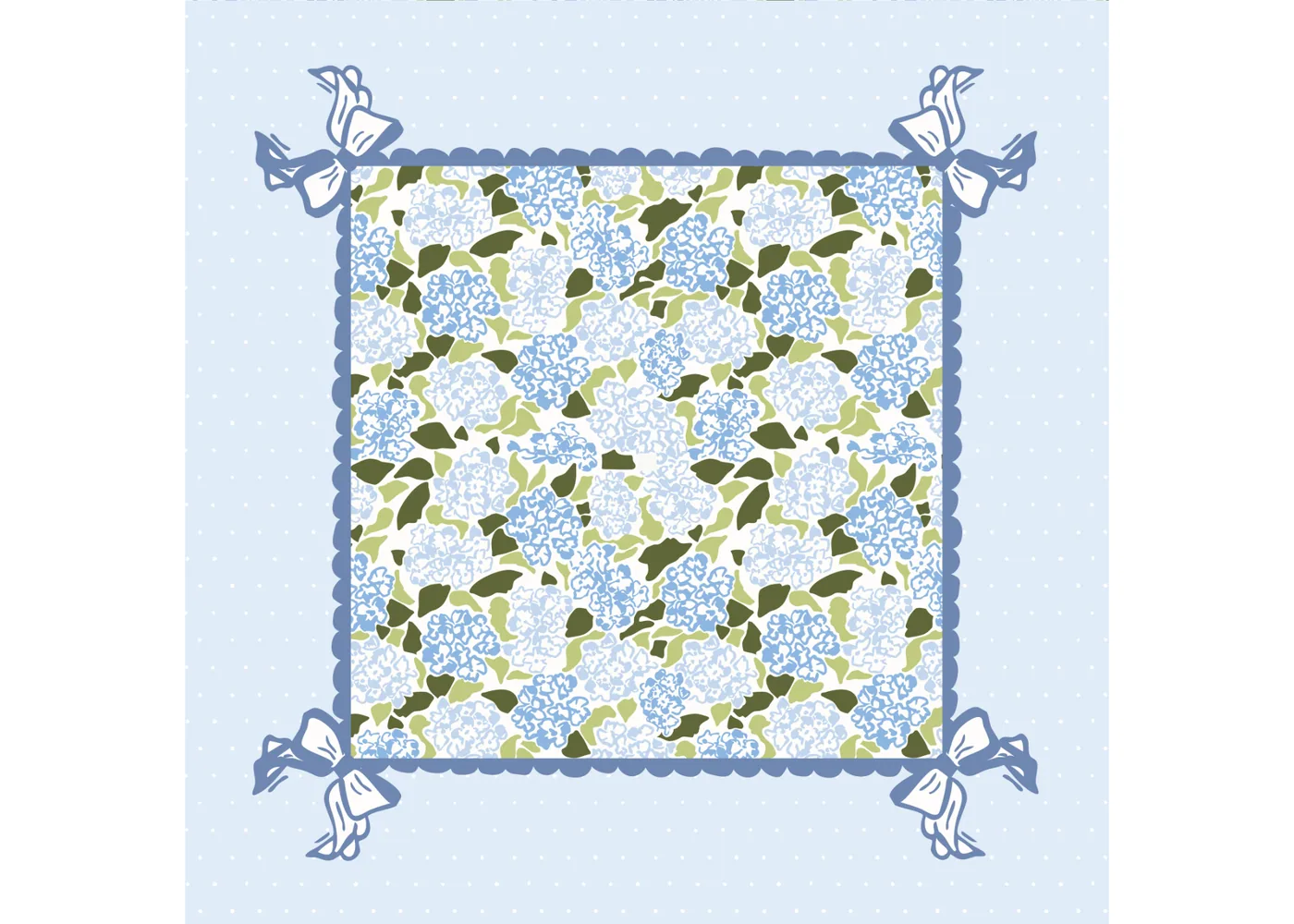 Hydrangea Mahjong Playing Mat
