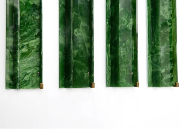Jade and Brass Acrylic Racks