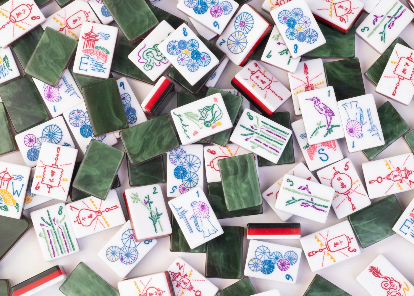 Miss Classic Mahjong Tile Set (Malachite)