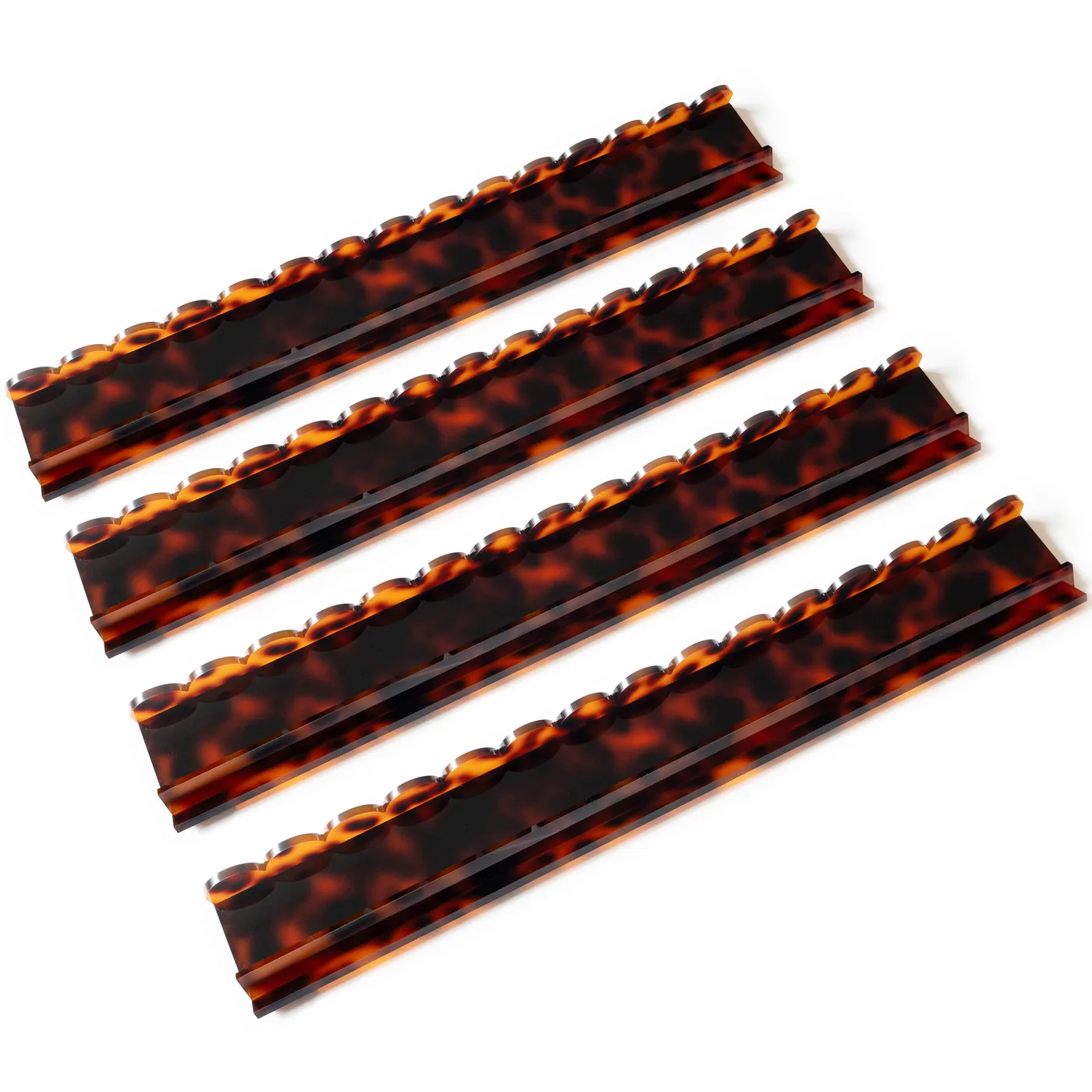Scalloped Tortoise Shell Rack & Pusher Set