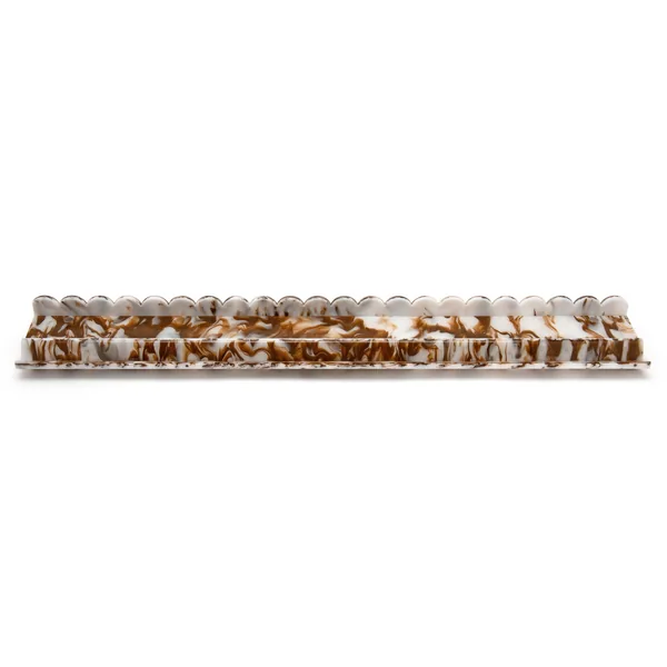 Driftwood Marble Scalloped Acrylic Mahjong Rack Set
