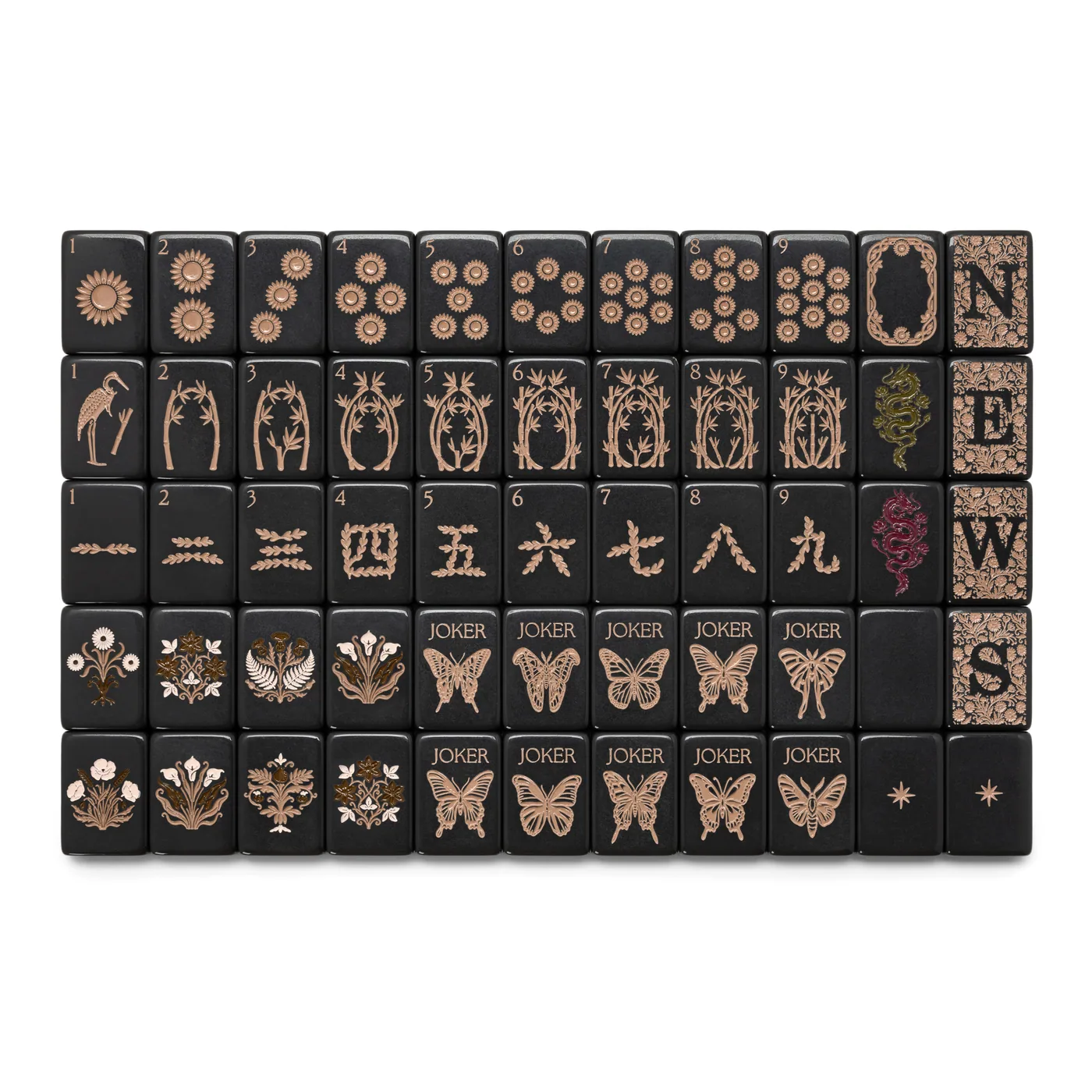 Petal & Loom Ink Mahjong Tile Set