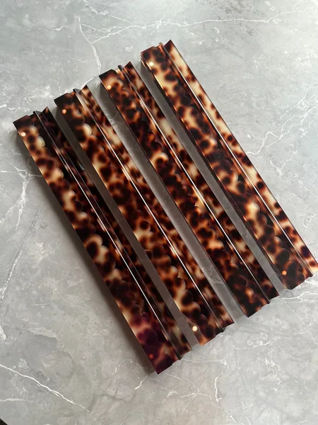 Scalloped Tortoise Acrylic Racks and Pushers