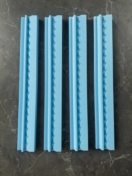 Baby Blue Wooden Racks with Scalloped Pushers