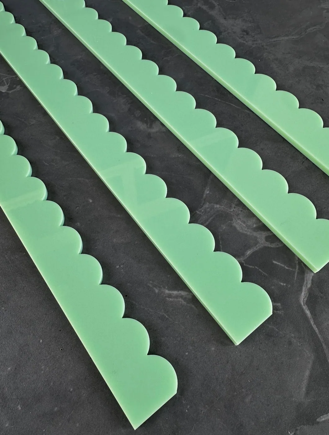 Mint Acrylic Scalloped Pusher Add-Ons (4)