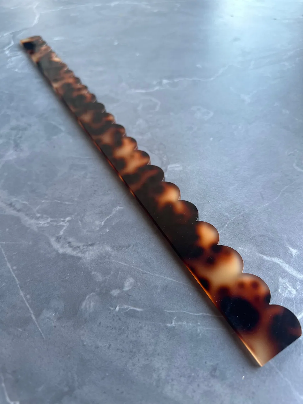 Tortoise Acrylic Scalloped Pusher Add-Ons (Set of 4)