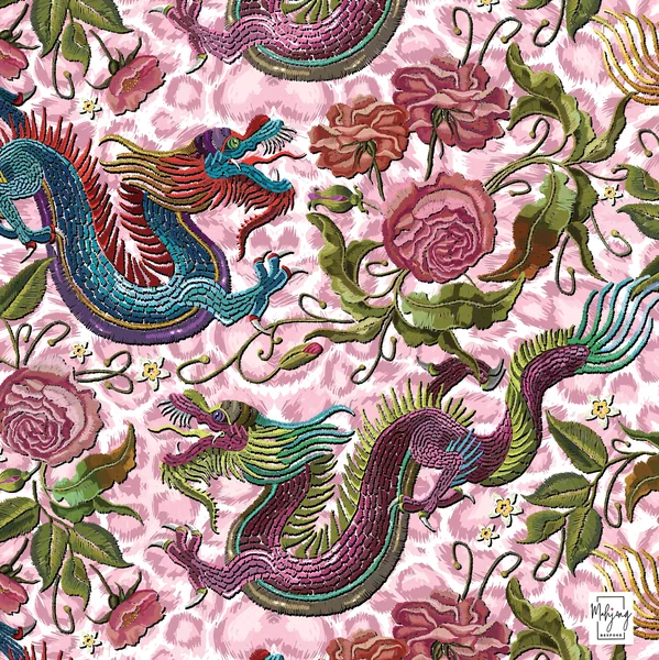 Year of the Dragon Mat - Amped-Up Pink
