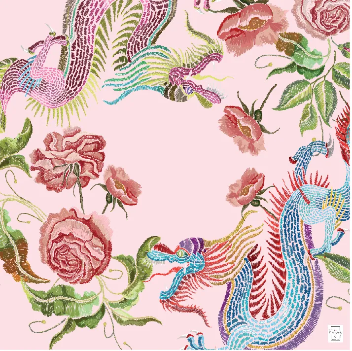 Year of the Dragon Mat - Pink Blush