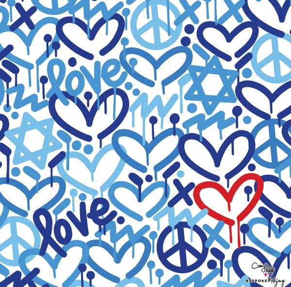 Bespoke x Corey Paige - Holiday Love Mat, Blue (double-sided)