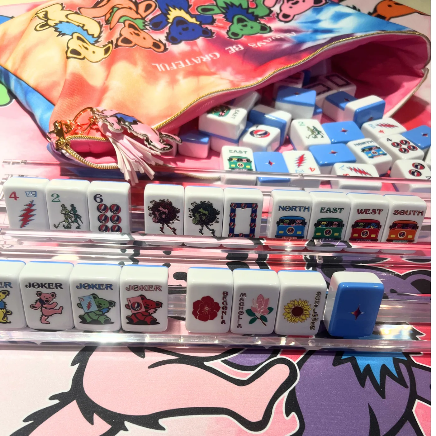 Grateful Dead x Bespoke Mahjong XL Mega Tiles - Stealie Blue