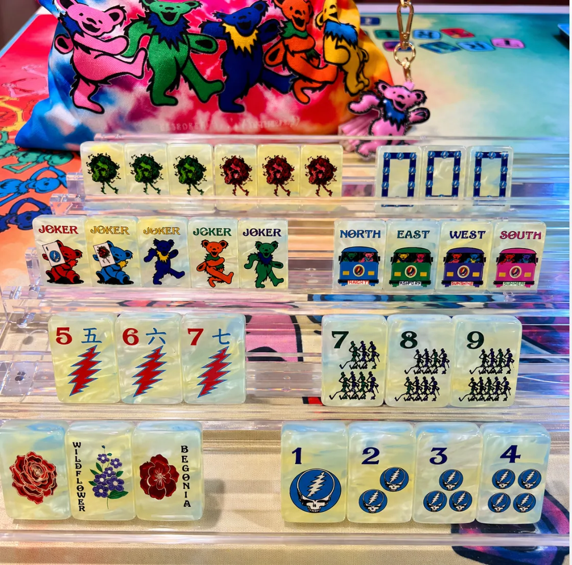 Grateful Dead x Bespoke Mahjong Tiles - Sunshine Daydream Tie Dye Pearl