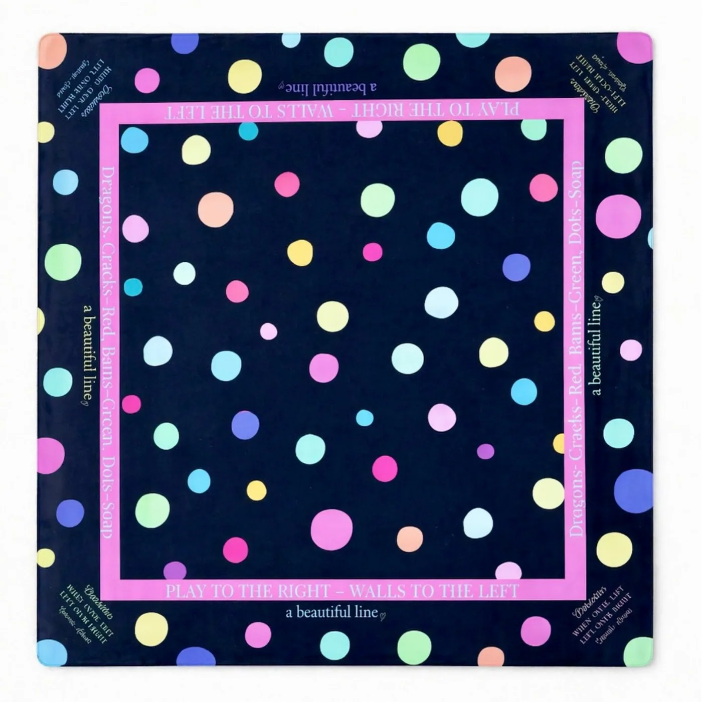 Black & Polka Dot Playing Mat with Directions