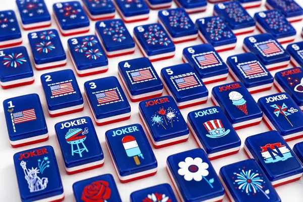 The Patriotic Line Mahjong Tiles