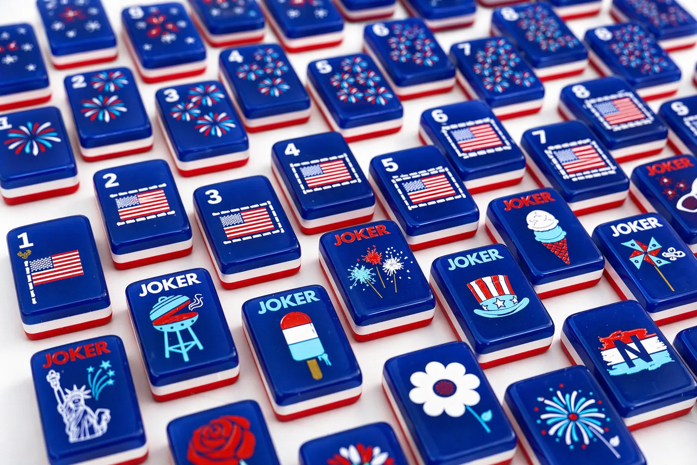 The Patriotic Line Mahjong Tiles