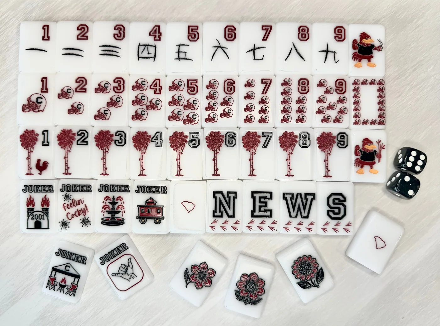 The Cocky Line Mahjong Tiles