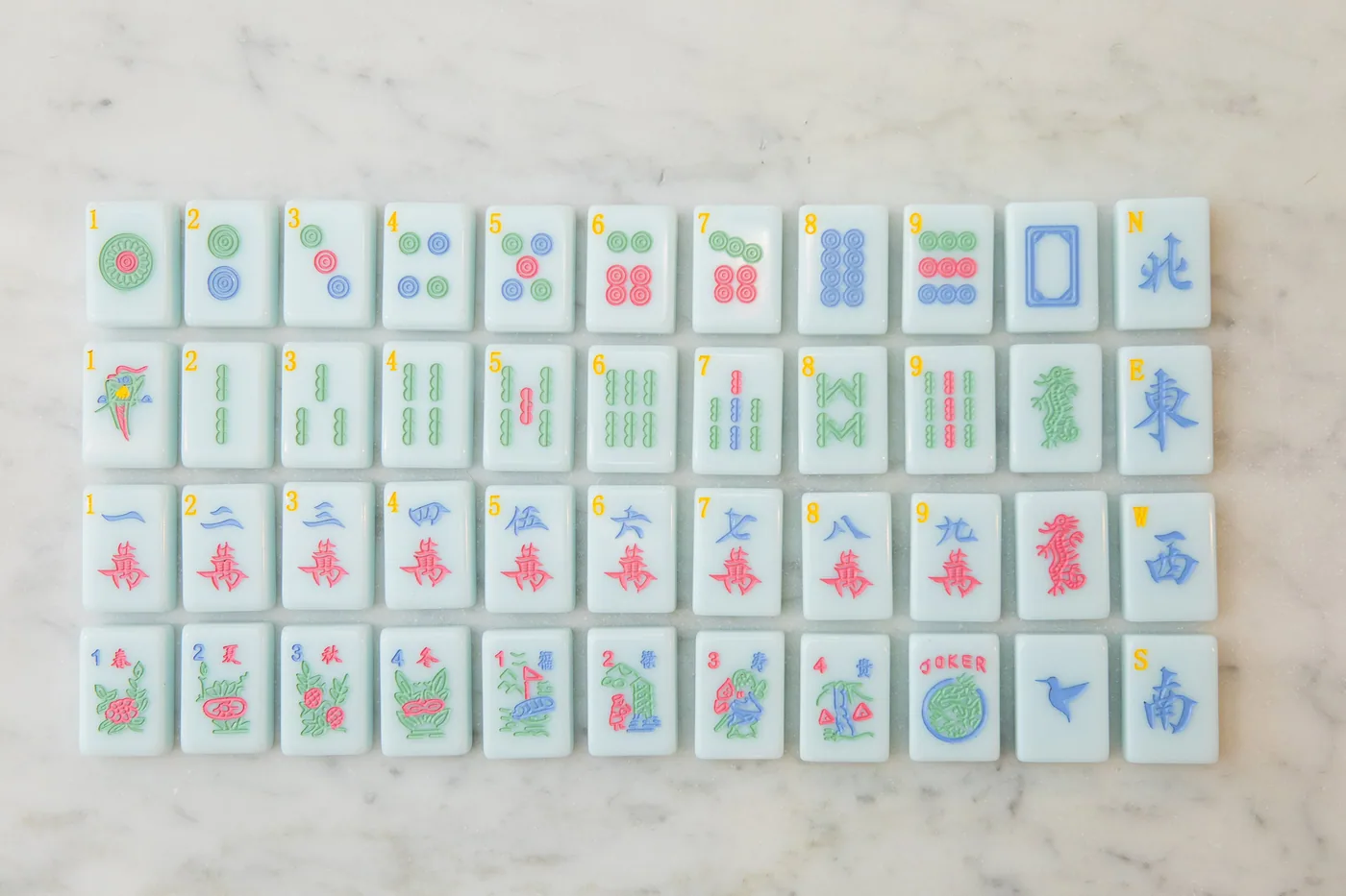 Sparrow Series American Mahjong Tile Set in Arizona Azule