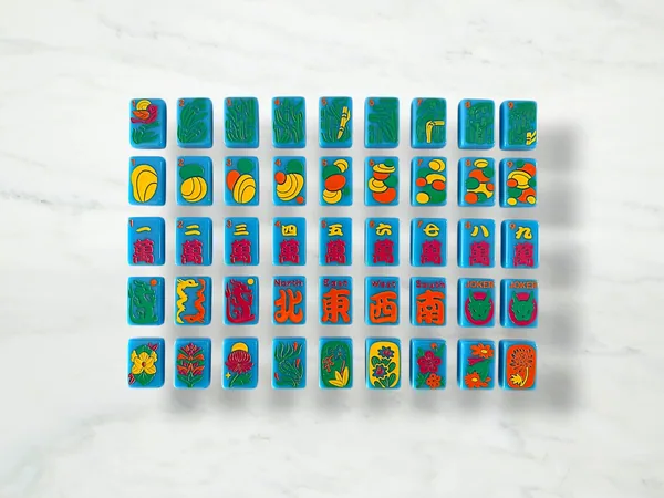 New Classic American Mahjong Tiles — Poolside Blue
