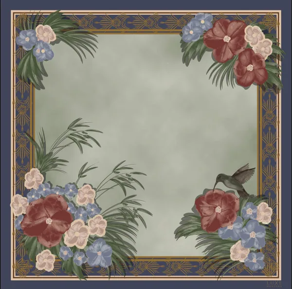 Azure Bloom Mahjong Mat