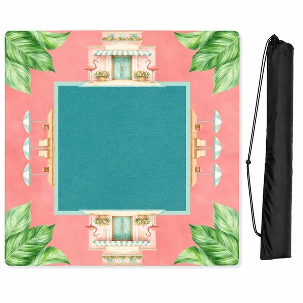 Mint Green Royal Palm Collection Mahjong Mat for Table