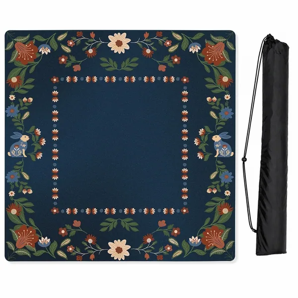 Orange Folk Collection Mahjong Mat for Table