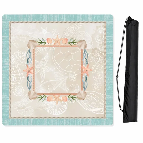 Blue Coastal Paradise Collection Mahjong Mat for Table