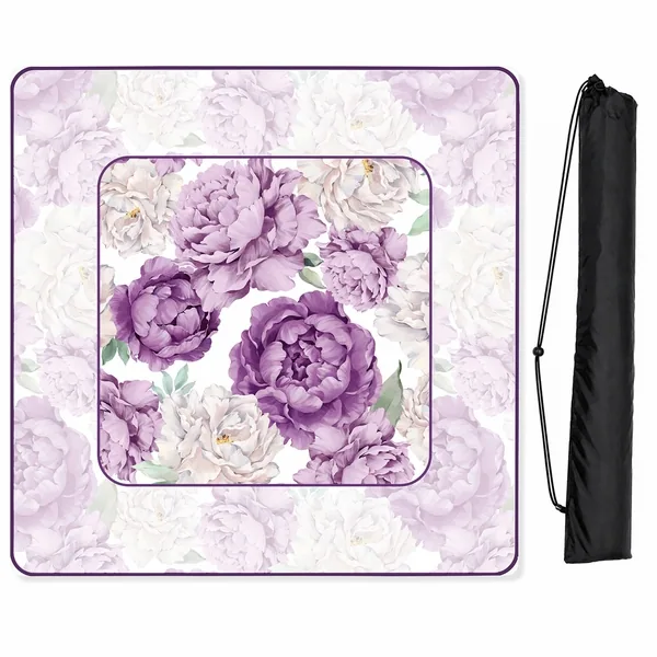 Peony Floral Garden Lavender Purple and Ivory Mahjong Mat for Table