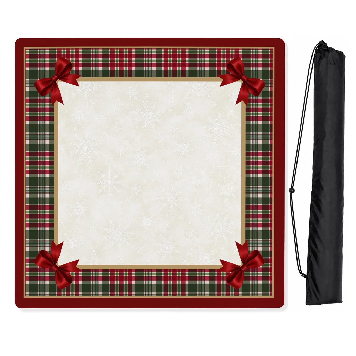 Holiday Red Christmas Collection Mahjong Mat for Table