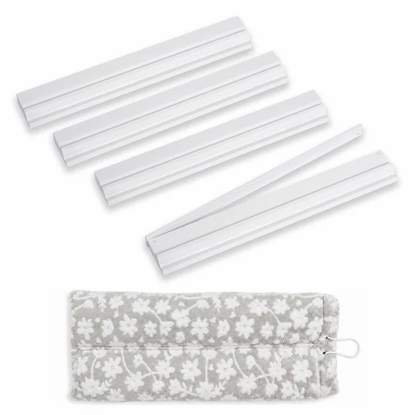 (17in.) White Wooden Mahjong Racks with Pushers & Travel Bag - Set of 4