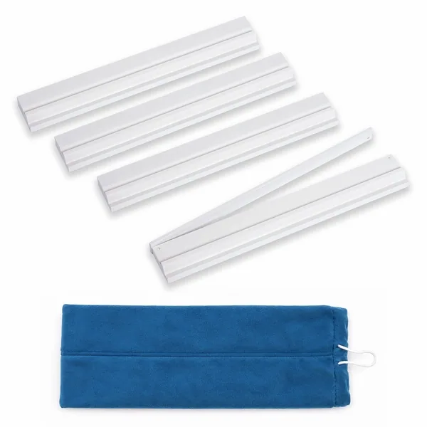 (18in.) White Wooden Mahjong Racks with Pushers & Travel Bag - Set of 4