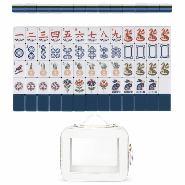 Navy Blue Folk Collection American Mahjong Tile Set (160pc) 1.24in. Layered Acrylic