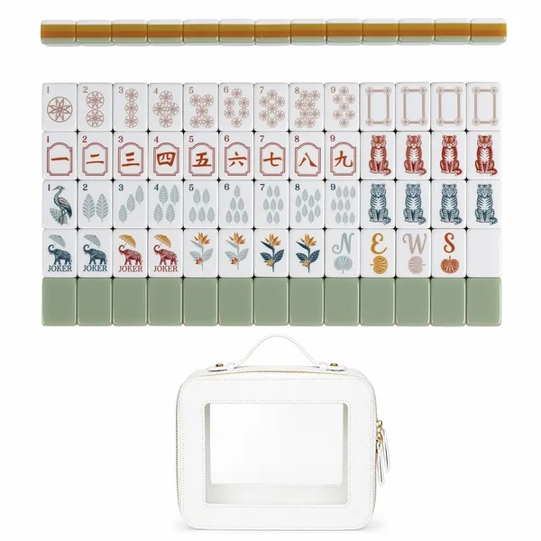 Sage Green Vintage Paradise Collection American Mahjong Tile Set (160pc) 1.24in. Layered Acrylic