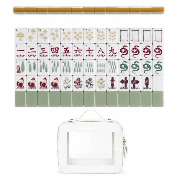 Sage Green Woodland Collection American Mahjong Tile Set (160pc) 1.24in. Layered Acrylic