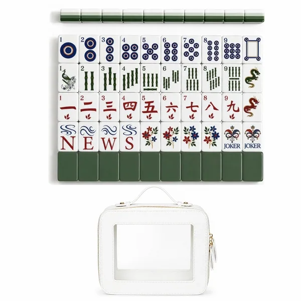 Green Classic Collection American Mahjong Tile Set (160pc) 1.24in. Layered Acrylic