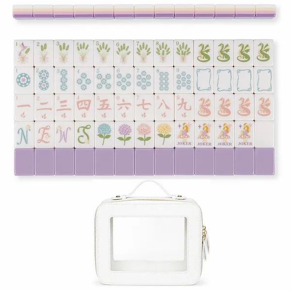 Purple Secret Garden Collection American Mahjong Tile Set (160pc) 1.24in. Layered Acrylic