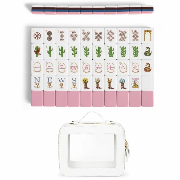 Pink Western Collection American Mahjong Tile Set (160pc) 1.24in. Layered Acrylic