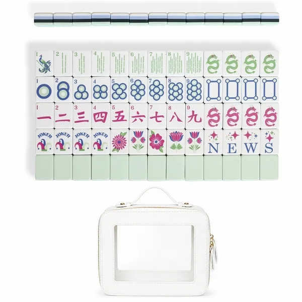 Mint Green Jester Collection American Mahjong Tile Set (160pc) 1.24in. Layered Acrylic