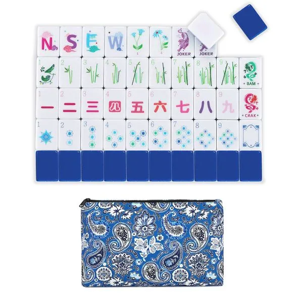 American Mahjong Tile Set - Luxury Blue