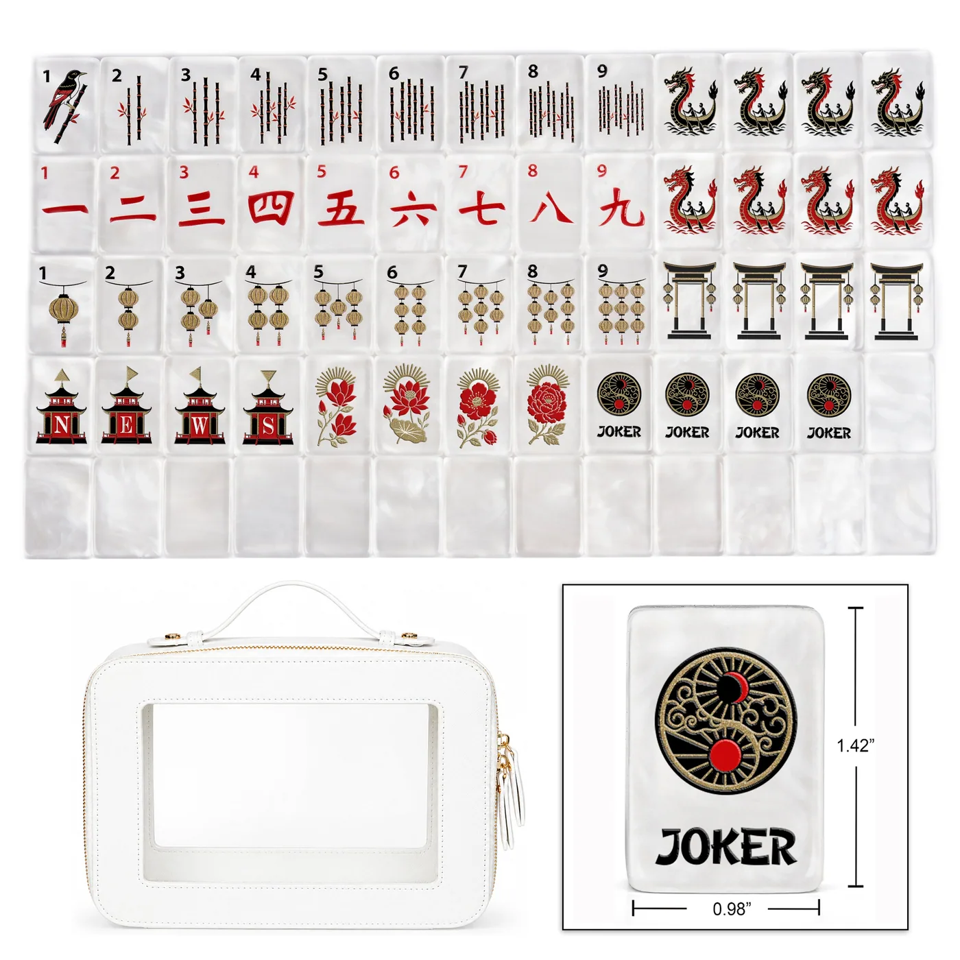 Golden Pearl Collection American Mahjong Tile Set (160pc)