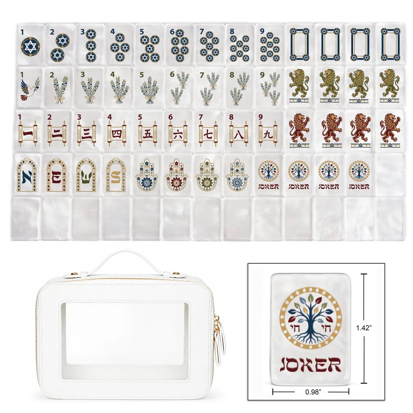 Judaica Pearl Collection American Mahjong Tile Set (160pc)