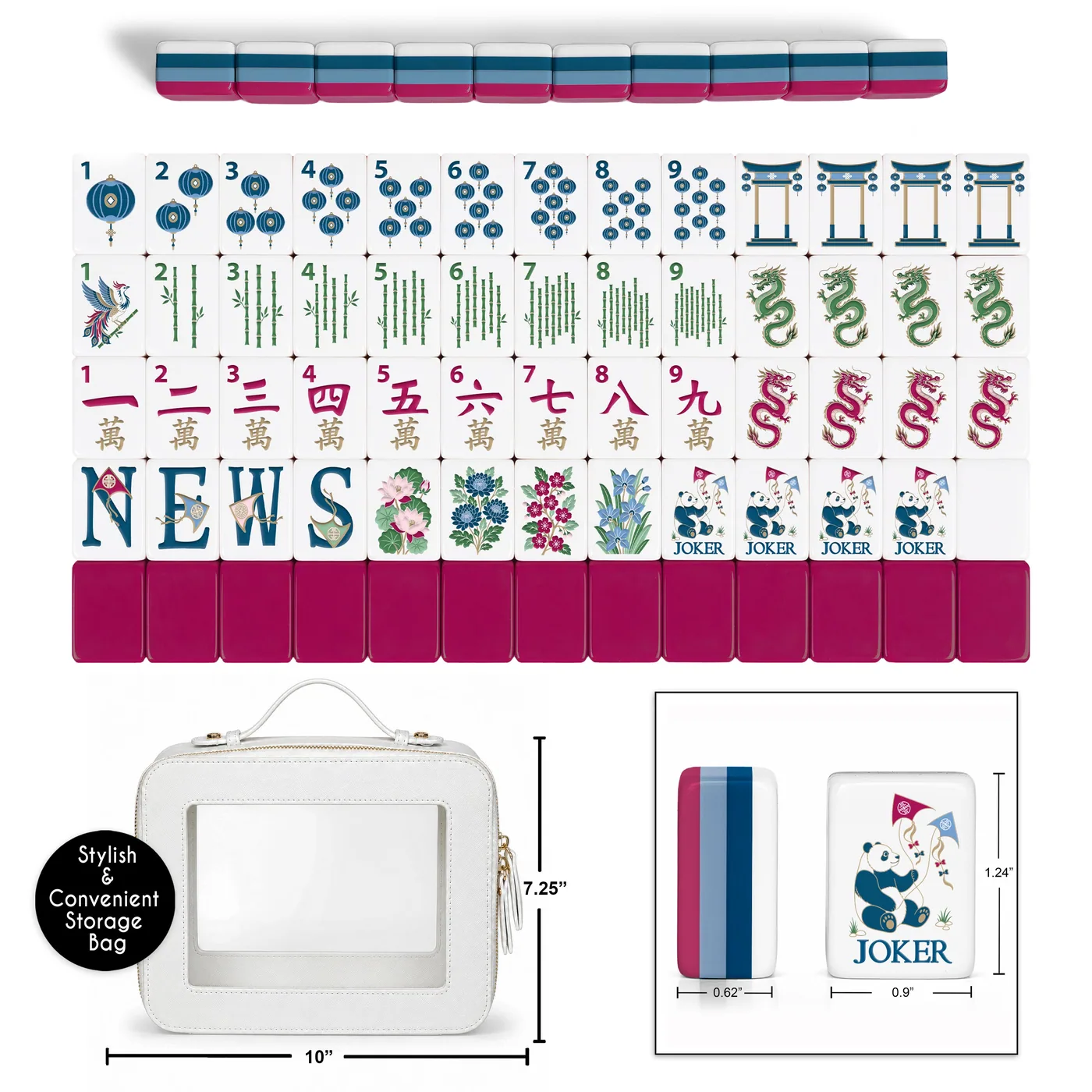 Pink MJTI Community Collection American Mahjong Tile Set (160pc)