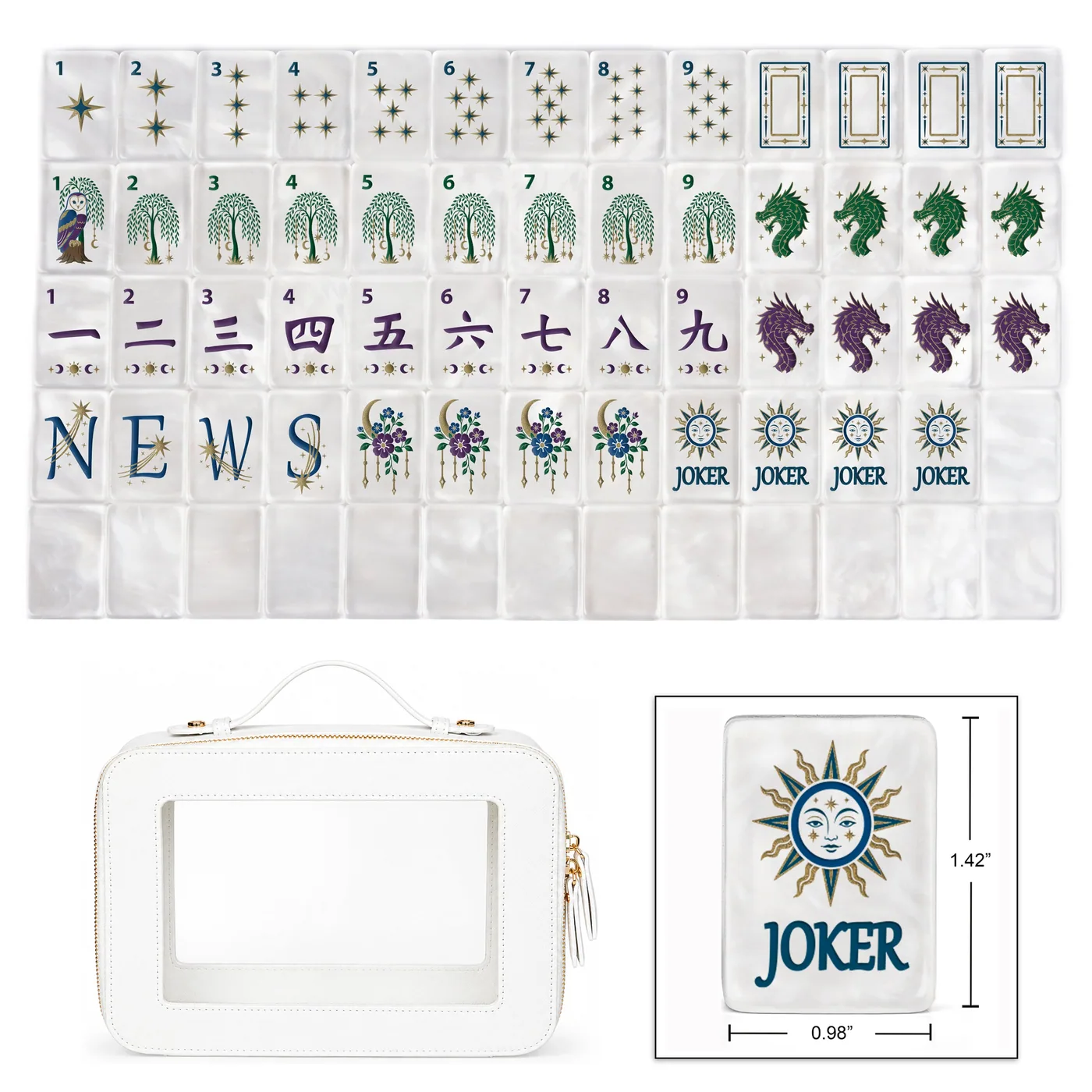 Celestial Pearl Collection American Mahjong Tile Set (160pc)