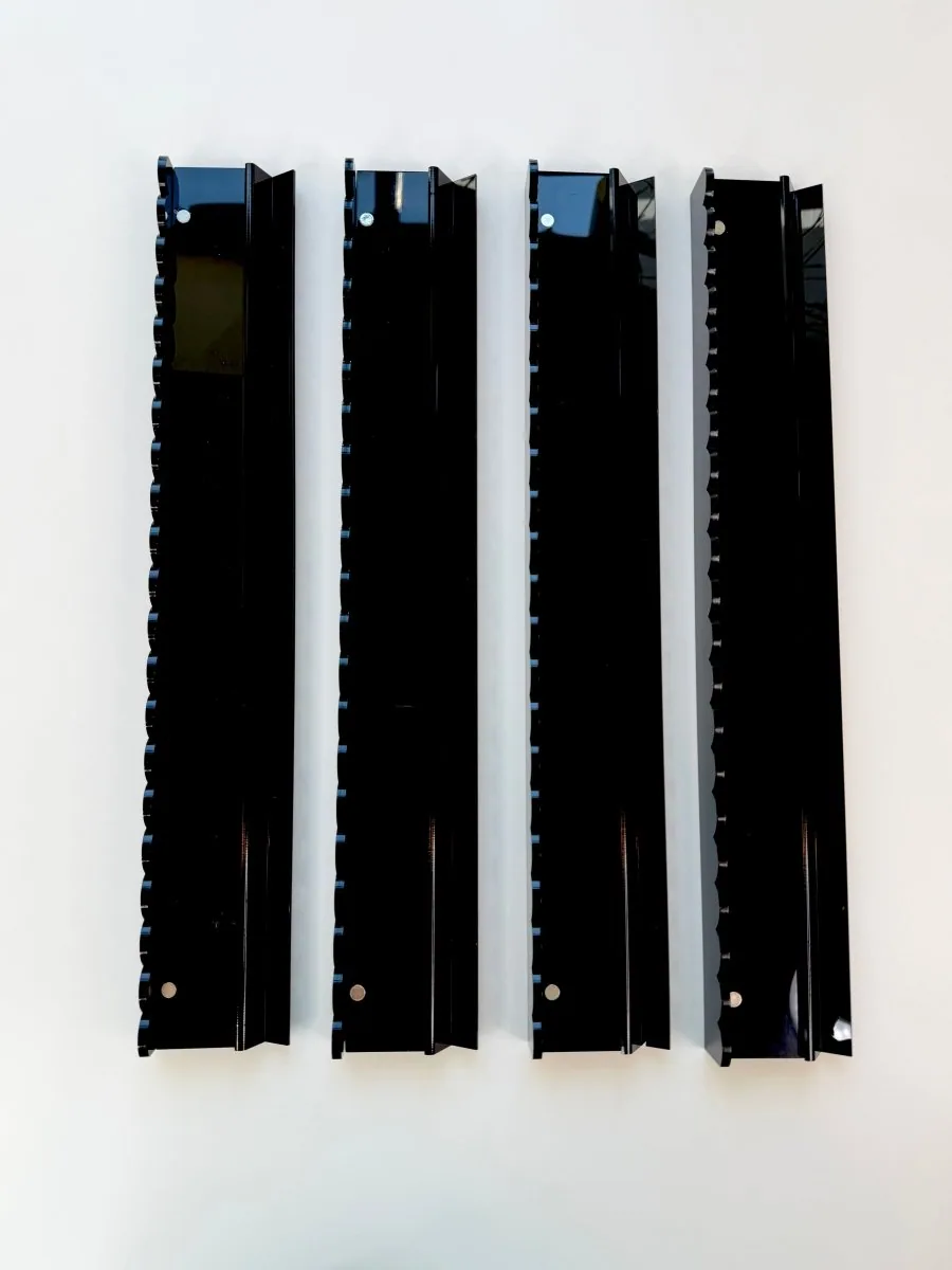 Mahjong Black Acrylic Racks and Scallop Pushers