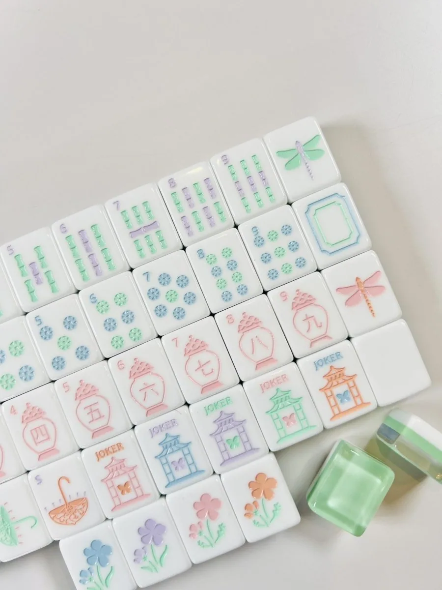 Travel Mahjong Tile Set - Garden Party Pastel