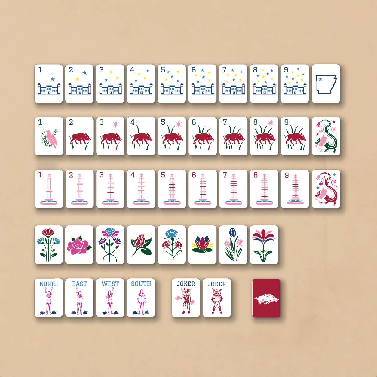 University of Arkansas Mahjong Tiles