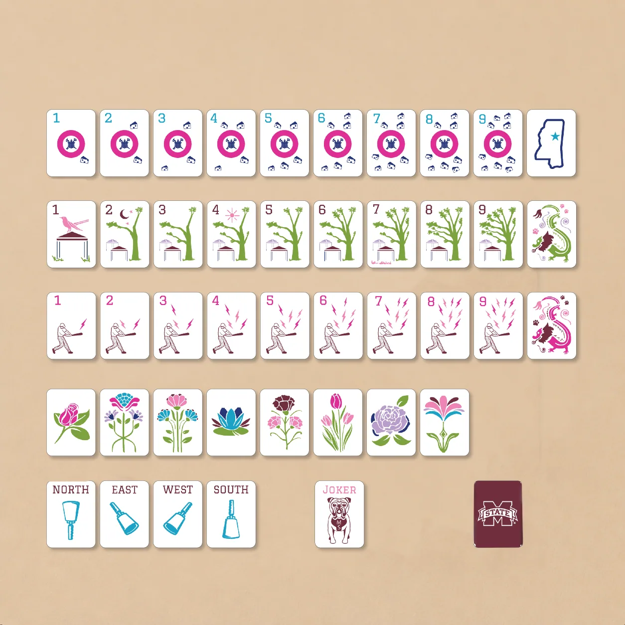 Mississippi State Mahjong Tiles