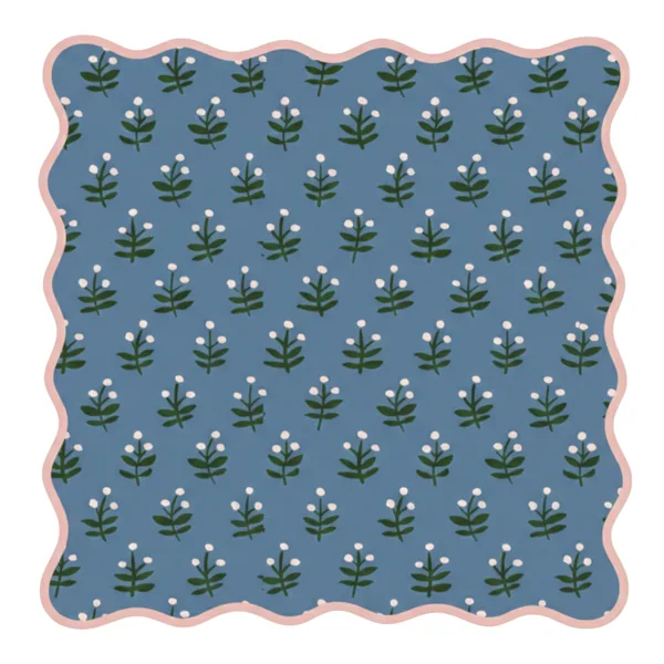 Indigo Bloom Mahjong Mat
