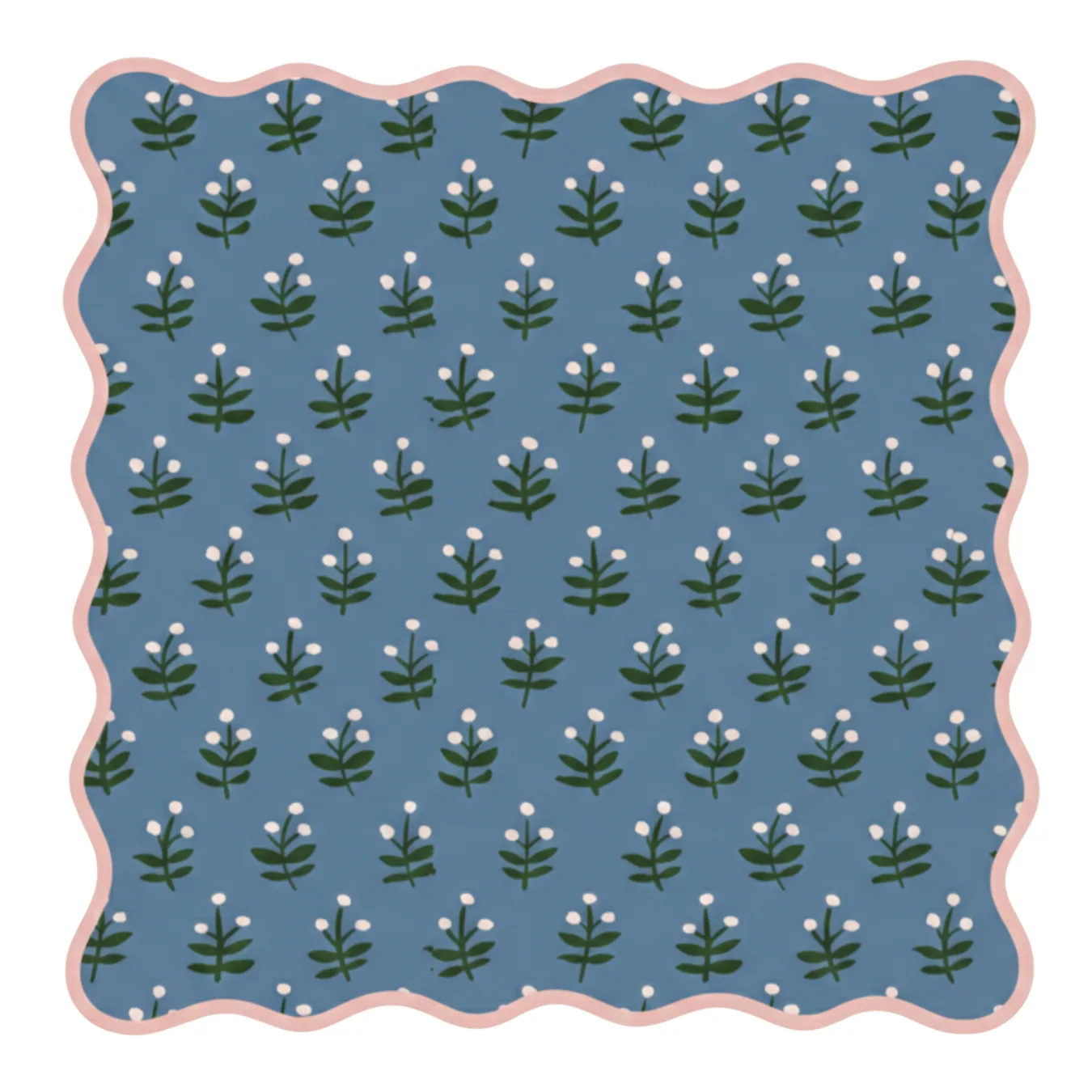 Indigo Bloom Mahjong Mat