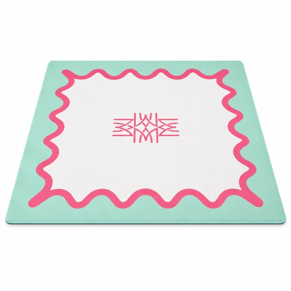 Pink + Teal Squiggle Mahjong Game Mat